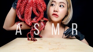 FAH ASMR | ASMR กินปลาหมึกสด เสียงกิน กรุบๆ | ASMR HUGE OCTOPUS TAKO! 문어 (EXOTIC FOOD) | MUKBANG