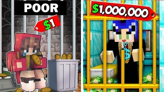 RICH JAIL vs POOR JAIL: Which is BETTER | Ayush and Ekta in Minecraft Challenge 😱