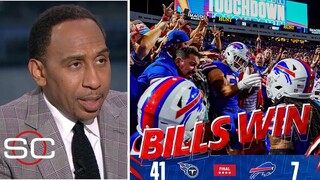 ESPN's reacts to Stefon Diggs has 12 catches for 148 yards and 3 TD help Bills destroy Titans 41-7