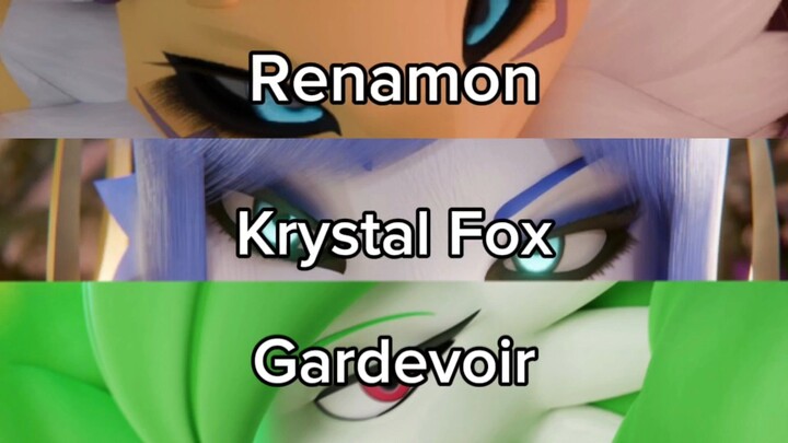 Fanart Renamon, Krystal Fox and Gardevoir