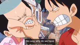 MOMONOSUKE AND LUFFY FIGHTING