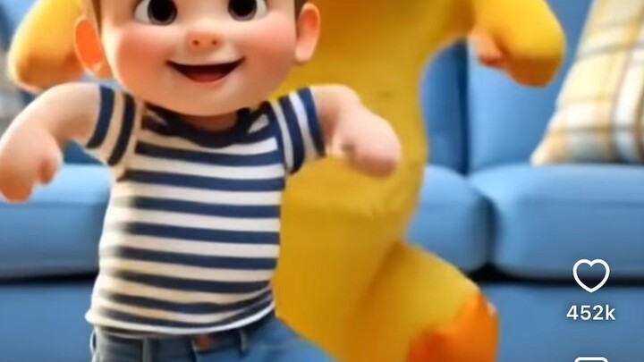Kid dancing with duck✨