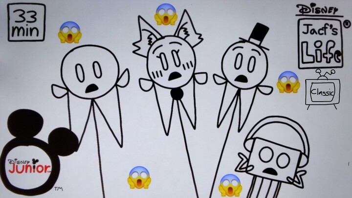 Jacf's Life Classic | Jacf And Pinky And Ralfy And Jacf Robot Screaming! 🧒🦊🎩🤖😱 | Disney Junior