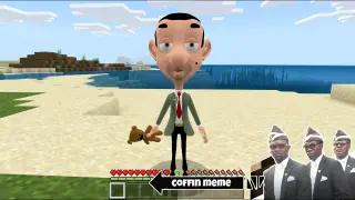 I found Real Mr. Bean Cartoon in Minecraft - Coffin Meme