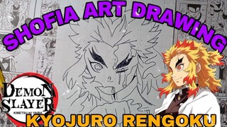 drawing anime demon slayer karakter KYOJURO RENGOKU