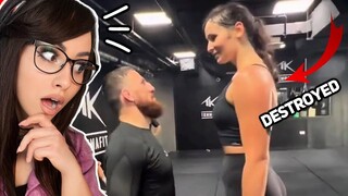 Woman Challenges Man And Regrets it! - No Mercy in Sports - REACTION
