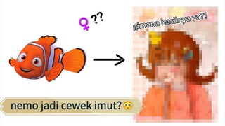 fanart nemo jadi cewek imut??😳😳