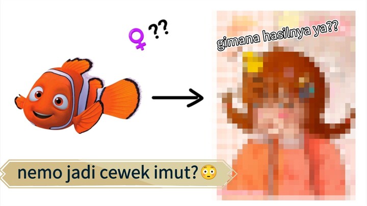 fanart nemo jadi cewek imut??😳😳