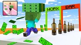 Monster School: Money Run Challenge - Zombie Beggar became Rich | Minecraft Animation