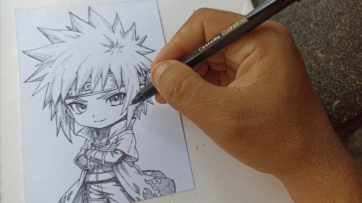 menggambar Minato versi Chibi
