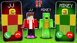 JJ Roblox Noob vs Mikey Roblox Noob CALLING to MIKEY and JJ - in Minecraft Maizen