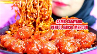 ASMR SAMYANG PENTOL BAKSO MERCON PEDAS | ULUL ASMR MUBANG INDONESIA