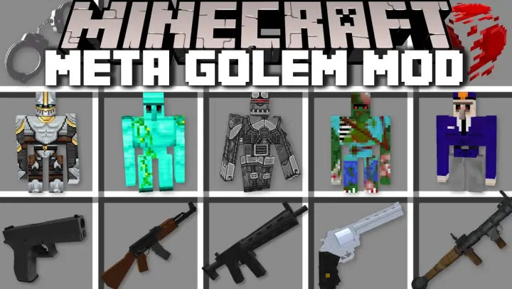 Minecraft FORBIDDEN META GOLEM MORPHING MOD / VILLAGERS INSTANT BUILD HOUSE !! Minecraft Mods