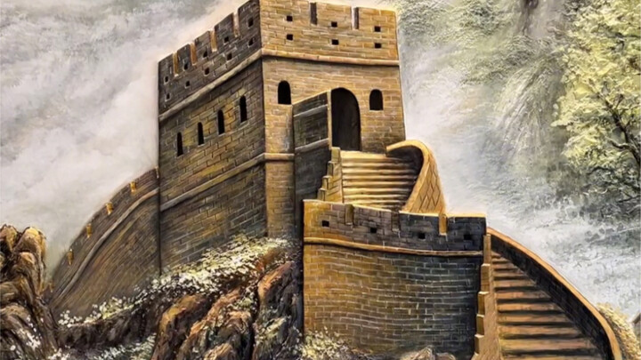 The Great Wall winds endlessly, towering and majestic against the sky. On the beacon towers, soldier
