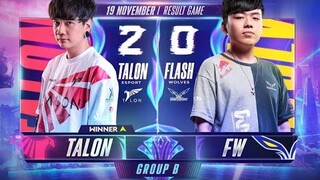 ช็อตเด็ด Talon เอาชนะแชมป์โลก Flash Wolves ไปได้ในวันแรกรอบเก็บคะแนน