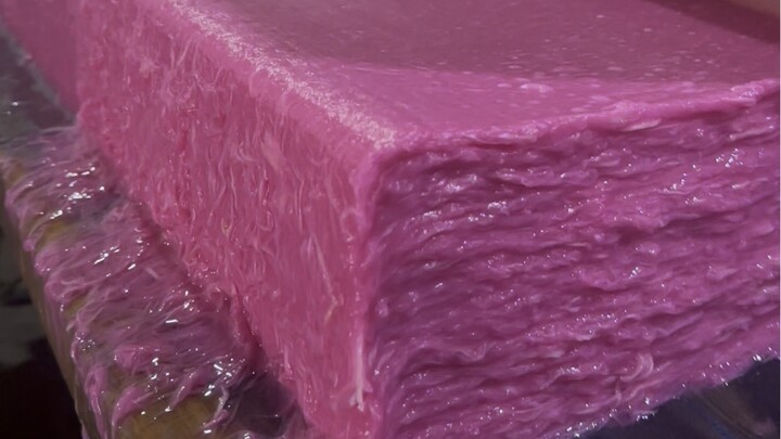 #Pink Paper Mulberry Fiber Qing Shui Yunlong Xuan Paper Made with herbal plant extract and 100% pape
