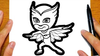 BELAJAR MELUKIS OWLETTE (PJ MASK) | Lukisan yang mudah