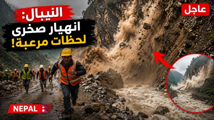النيبال: عمال يفرّون لحظة وقوع انهيار صخري مفاجئ