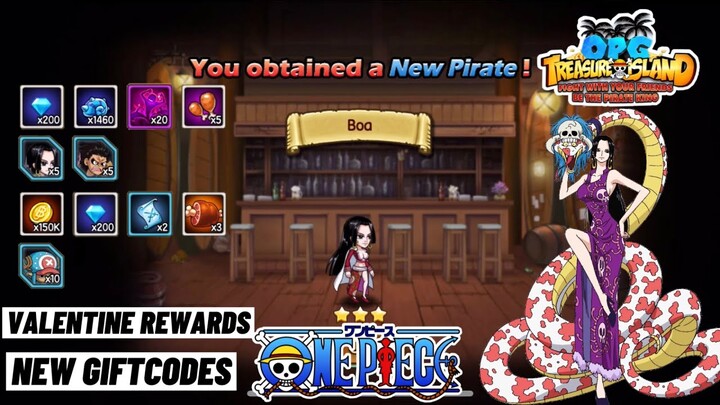 Happy Valentine's Day! Free Rewards, New Gift Code and Boa Hancock Gameplay OPG: Treasure Island