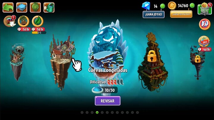 Cuevas conjelas frio hielo plants vs zombies 2 2/4
