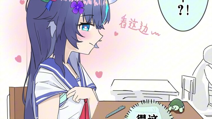 偷看女生袖口被发现时：