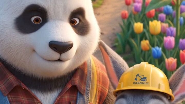🐼✨ Pandas Build Garden & Dig Up Secret Iron Door! | Mystery Tunnel 🌻