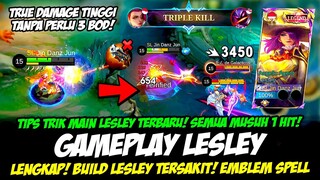 TIPS MAIN LESLEY TERBARU + TRUE DAMAGE LESLEY TERTINGGI❗BUILD LESLEY TERSAKIT 2024❗GAMEPLAY LESLEY