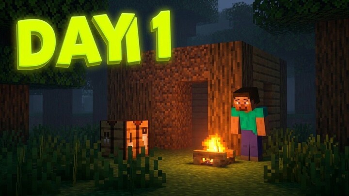 SURVIVING IN THE FOREST MINECRAFT | GAMEPLAY