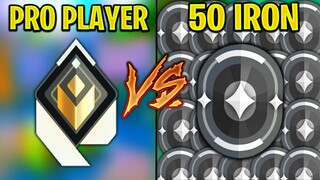 Valorant: 1 Pro Player VS 50 Iron Players! - Who Wins?