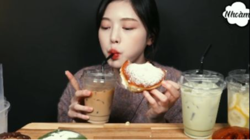 Đồ uống lạnh và donut kem ngọt phần 4 #mukbang