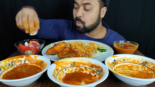 Mukbang gà và trứng sốt cà ri 2 #food