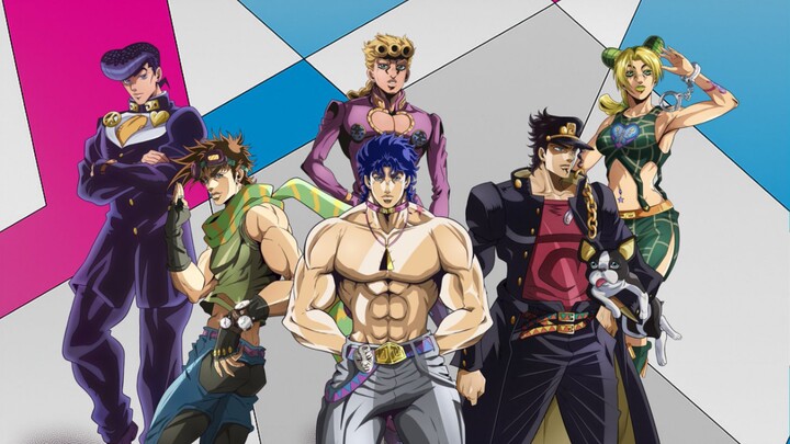 Comparison between the netizens' remake of Joseph, Jotaro, Josuke, Giorno and Jolyne and the origina