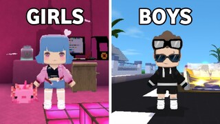 girls vs boys playing mini world #4