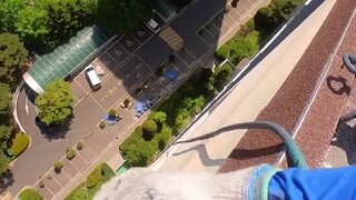 高空喷漆作业，看得很过瘾，就是有点腿软...