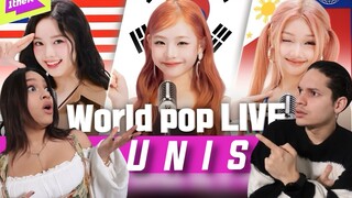 Latinos react to UNIS Singing in SPANISH & Tagalog 유니스가 부르는 전 세계 히트곡 메들리 🎤ㅣ KAROL G | BINI | PLAVE |