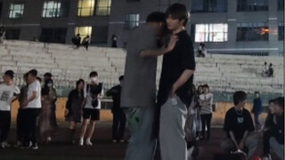 Two boys were dancing a duet. Did anyone get bumped?