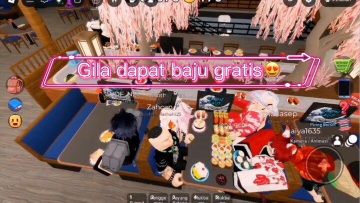 Makan sushi dapat baju gratis wow🥰 #roblox #bstationgamers