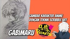 Menggambar Karakter Gabimaru Dari Anima Hell's Paradise dengan Teknik Corat Coret