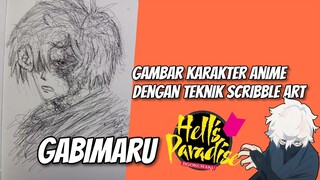Menggambar Karakter Gabimaru Dari Anima Hell's Paradise dengan Teknik Corat Coret