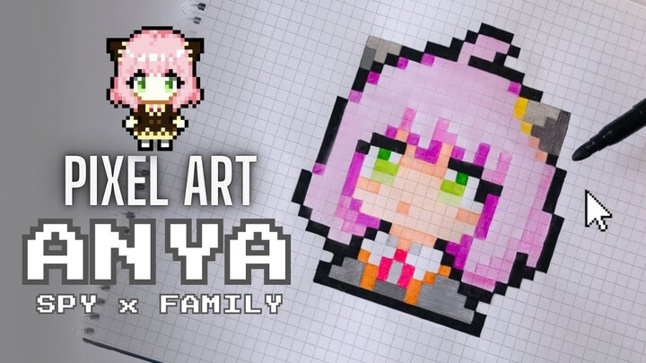Pixel Art Tutorial: Drawing ANYA FORGER Step by Step