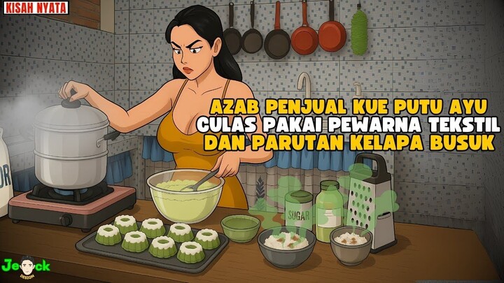 AZAB PENJUAL KUE PUTU AYU CULAS PAKAI PEWARNA TEKSTIL DAN PARUTAN KELAPA BUSUK