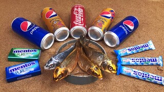 Stop Motion Ideas - Experiment Catch Fish vs Toilet Coca Cola , Mirinda and Mentos