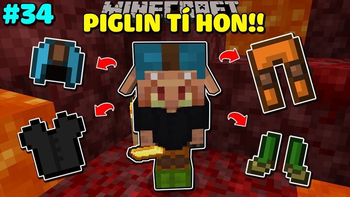 Minecraft Sinh Tồn 1.16.1 Tập 34:Đinh Ba Phù Phép Và Piglin Tí Hon!!