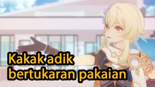 Kakak adik bertukaran pakaian