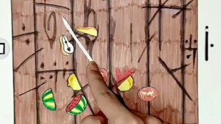 [Animation]Playing fruit ninja on a paper iPad