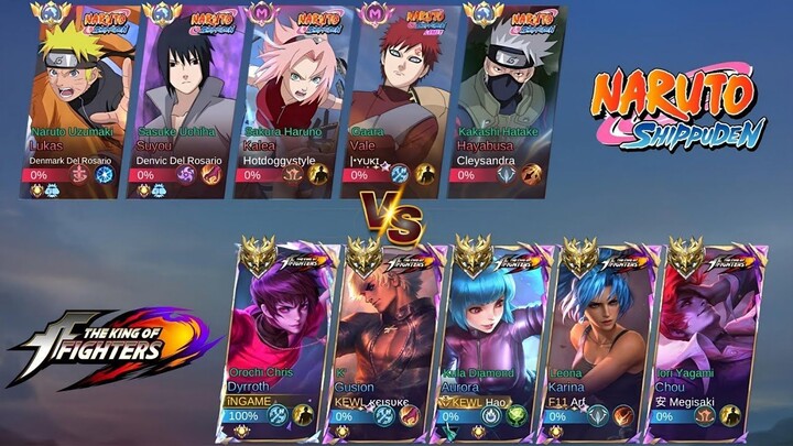 5v5 NARUTO VS KING OF FIGHTER SQUAD!! THE BATTLE OF THE BEST COLLAB ANIME!-MLBB