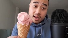 ASMR Eating Strawberry Ice Cream 🍦 Mouth Sounds & Licking 🍦