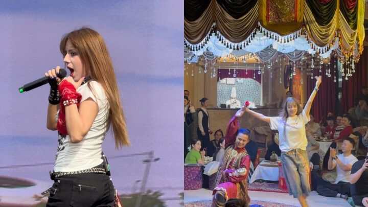 Tại nhà hàng Tân Cương, chẳng ngờ lại được mời lên nhảy luôn!! (*^^*)｜Về khoản tài nghệ thì Tân Cươn