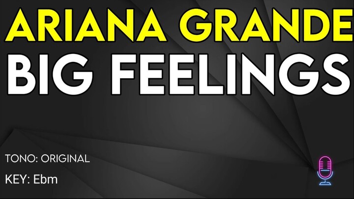 Ariana Grande - Big Feelings - Karaoke Instrumental