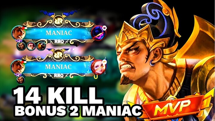 14 KILL BONUS 2 MANIAC‼️Best Build Gatotkaca Damage